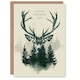 image 1 of Fathers Day Stag Head Trees Forest Woodland Dad Card