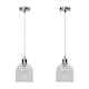 image 1 of Set of 2 Belten - Clear Glass Cloche with Chrome Pendant Fittings | Clear | Clear | 2