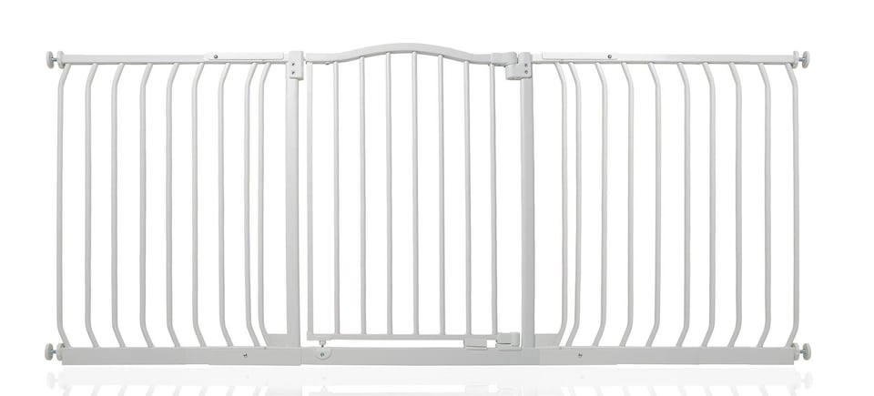 image 1 of Safetots Curved Top Safety Gate, 170cm - 179cm, Matt White, Pressure Fit Stair Gate, Baby Gate for Doors Hallways and Spaces, Safety Barrier, Easy Installation