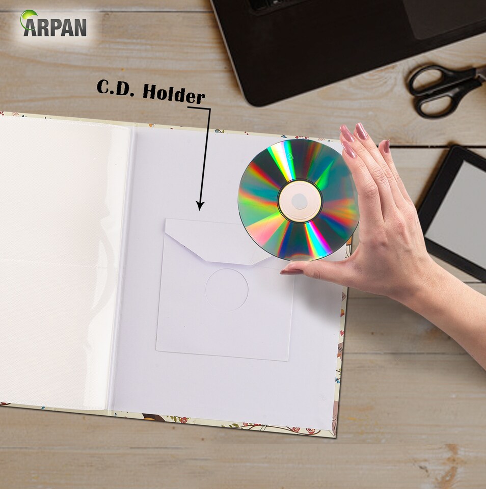 image 1 of ARPAN Fashion Design Photo Album – Holds 200 Photos 5"x7" (13x18cm) with Front Window Cover – Slip In Memo Album for Family, Wedding & Travel Photos