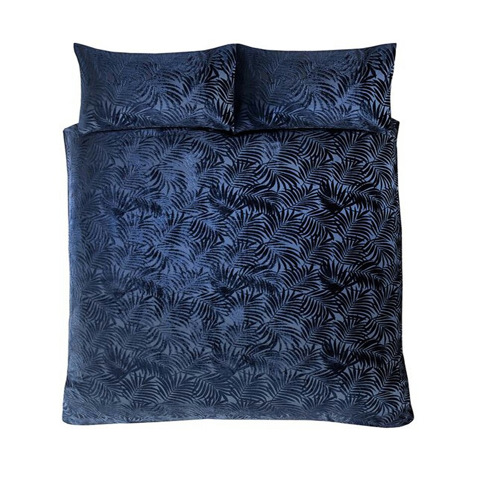 image 1 of Paloma Floral Cotton Duvet Cover Set with Pillowcase Blue | Single