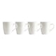 image 4 of Carnaby White Porcelain Mugs Set of 4 Ceramic Coffee & Tea Kitchen Mug Gift Sets | White | 4