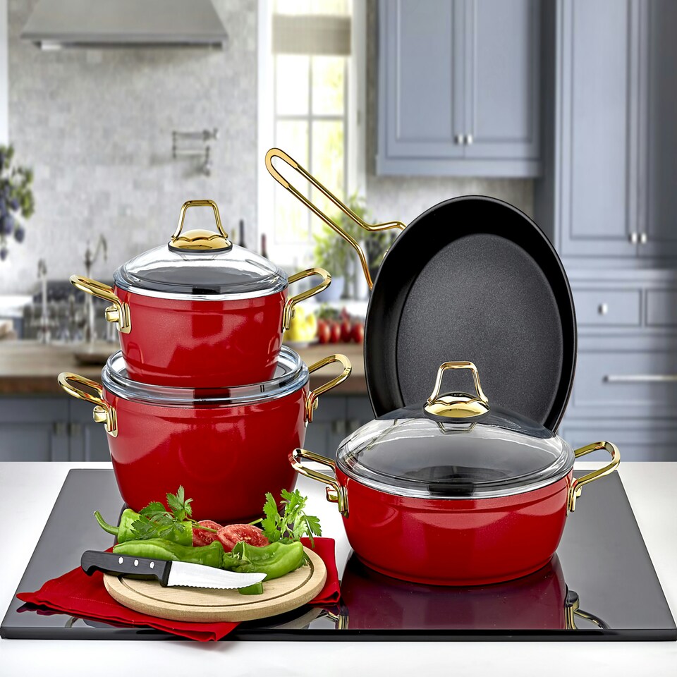 image 1 of Grande Collection 7-Piece Non-Stick Granite Cookware Set