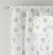 image 2 of Pair of Sienna Grey Floral Paste Print Patterned Voile Panels with Rod Pocket Header 137 CM