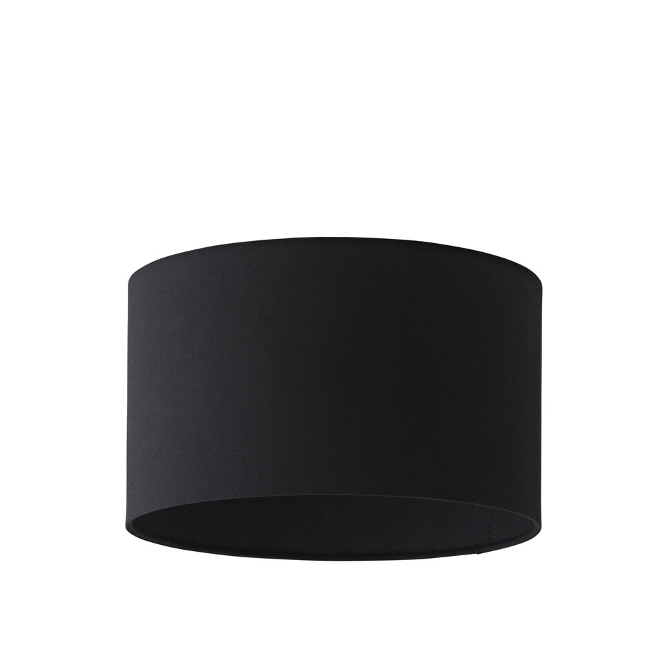 image 1 of ValueLights Reni Black Fabric Small Drum Shade | Black