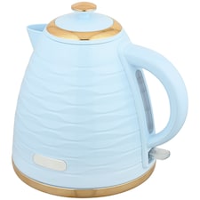 HOMCOM Electric Kettle, Fast Boil, 1.7L, 3kW, Swivel, Light Blue Ripple | Blue | Light Blue, Rose Gold
