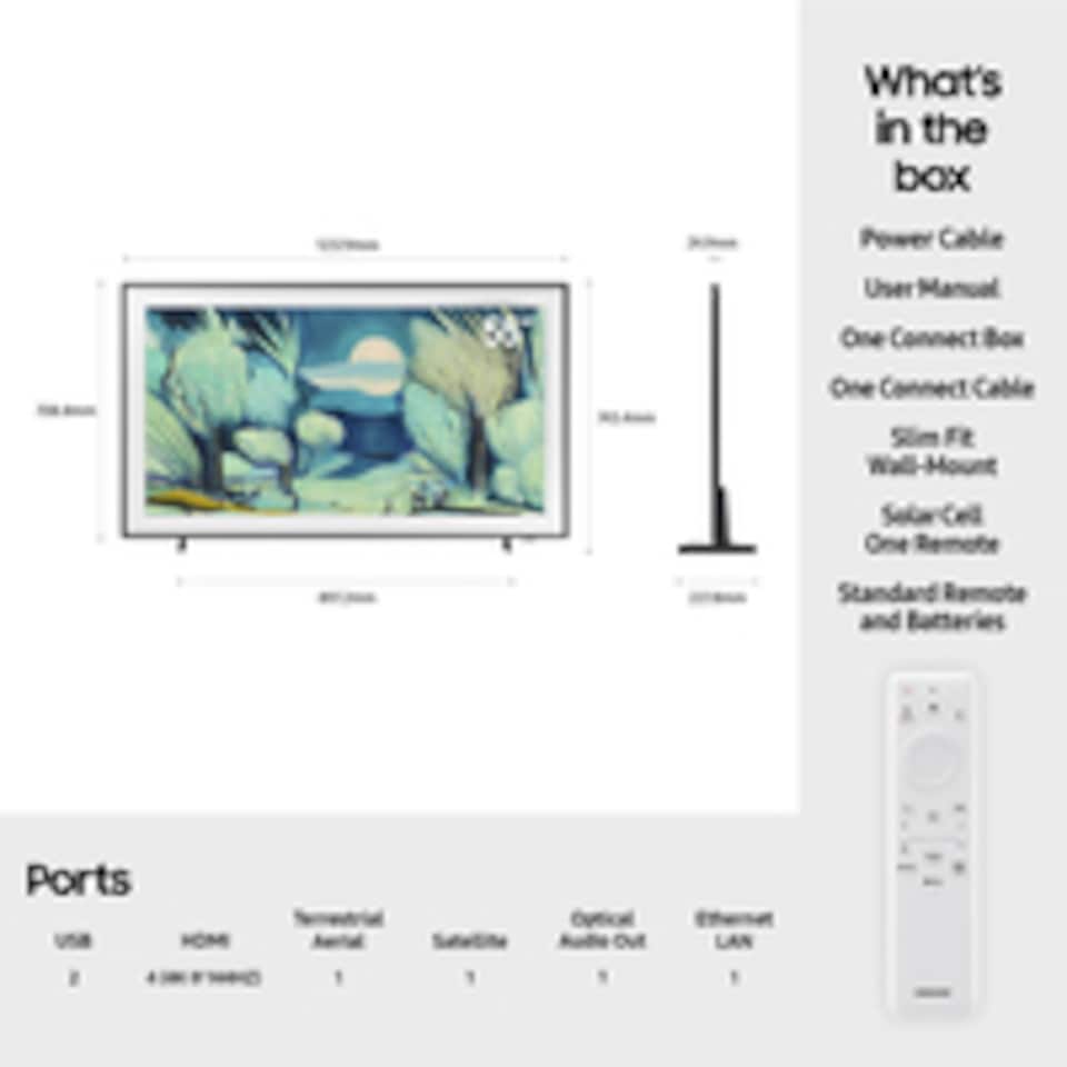 image 1 of Samsung 2025 55" The Frame Art Mode QLED 4K HDR Smart TV 139.7 cm (55") 4K Ultra HD Wi-Fi Black | Black | Black | 139.7 cm (55")