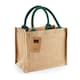 image 2 of Westford Mill Jute Mini Gift Bag - Natural/Forest - One Size Brown