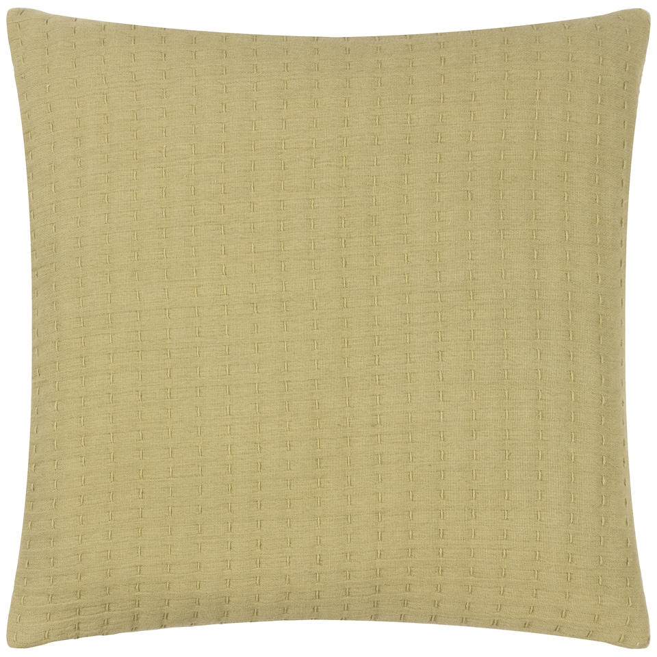 image 1 of Yard Hush Cotton Linear Cushion, Avocado, 45 x 45cm