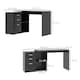 image 3 of HOMCOM L Shaped Computer Desk, Reversible Home Office Desk with Drawers, File Cabinet and Storage Shelves, Study Table, 117 x 83.5 x 76cm, Black