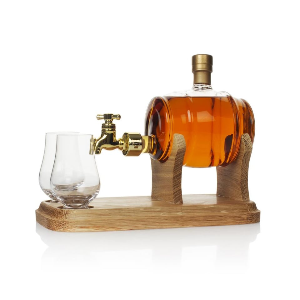 image 1 of Highland Malt Barrel Shaped Bottle