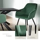image 4 of Dining Chair Marilyn - with armrests, padded, velvet look, black steel legs | Green | dark green / black | 1