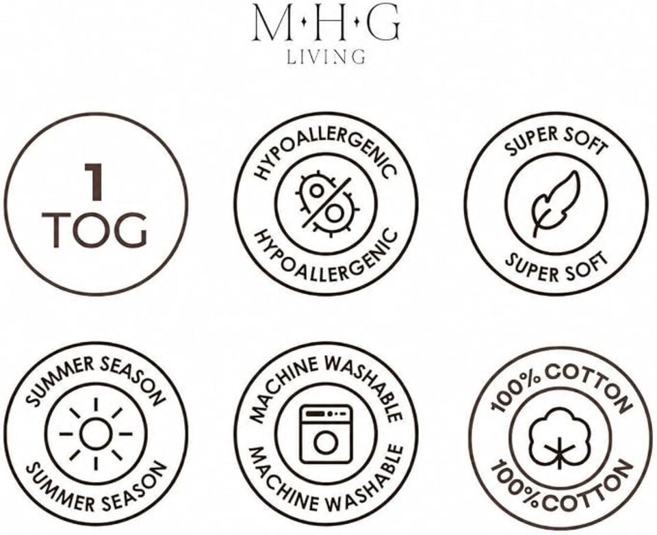 image 1 of MHG Living 100% Cotton 1 Tog Summer Duvet-Single