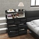 image 8 of HOMCOM Bedroom Chest of Drawers, Fabric Dresser with 7 Drawers, Storage Organiser Unit with Open Shelves and Metal Frame for Living Room, Entryway, Black | Black | Black
