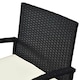 image 8 of Outsunny 3PC Garden Rattan Bistro Set with Glass Top Table, Black