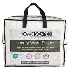 Homescapes Australian Wool 400 GSM Heavy Duvet, Double
