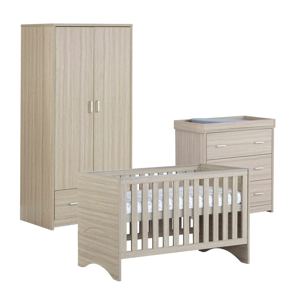 image 1 of Babymore Veni 3 Piece Room Set - Oak