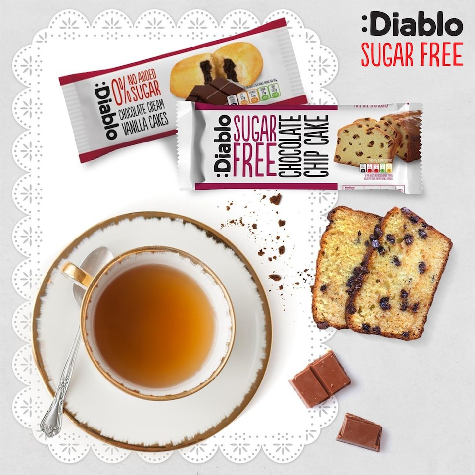 image 1 of Diablo Sugar Free Chocolate Chip Cake 200g 3 Pack