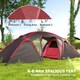 image 3 of Outsunny 4-6 Man Family Camping Tent with 2 Bedrooms, a Living Room | Grey | Grey