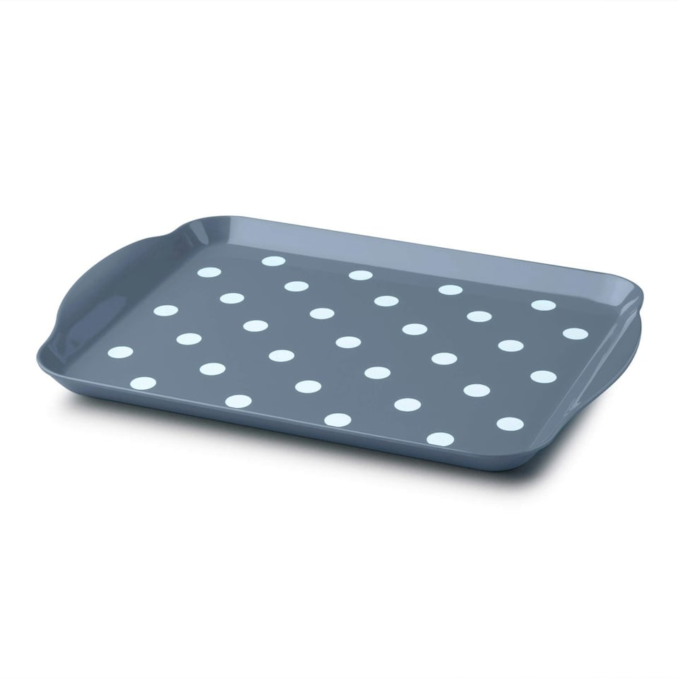 image 1 of Melamine Dotty Tray, Small Blue | Provence Blue