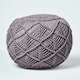 image 1 of Homescapes Grey Macrame Knitted Pouffe - 40 x 50 cm