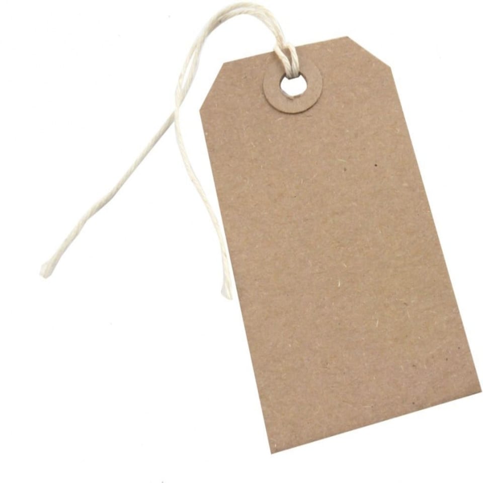 image 1 of Box of 1000 134x67 Strung Tags
