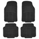 image 1 of 4PCS HEAVY DUTY UNIVERSAL BLACK RUBBER CAR MAT SET NON SLIP VAN MATS