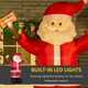 image 3 of Outsunny 8ft Inflatable Christmas Santa Claus Holds Light Sign of Blessings, BlowUp Outdoor LED Yard Display for Lawn Garden Party