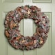 image 1 of 50cm Frosted Hanging Christmas Wreath with Red Jingle Bells & Wooden Stars