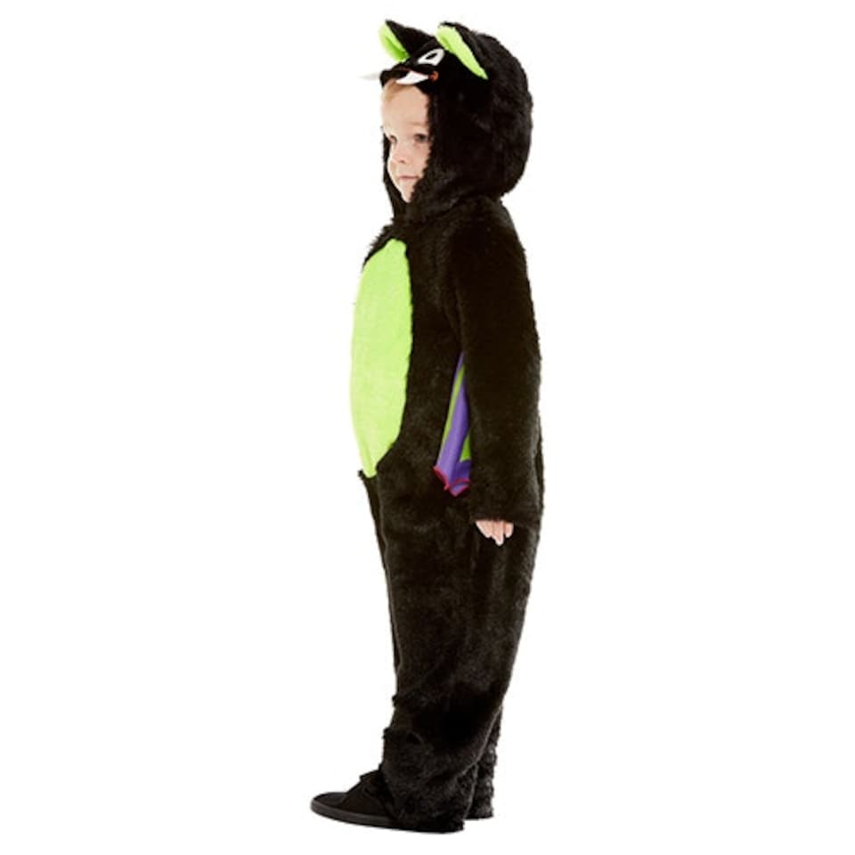 image 1 of Fluffy Bat Jumpsuit Unisex Fancy Dress Costume Toddler Age 3-4