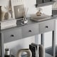 image 2 of Vida Designs Windsor 3 Drawer Console Table With Shelf, Grey