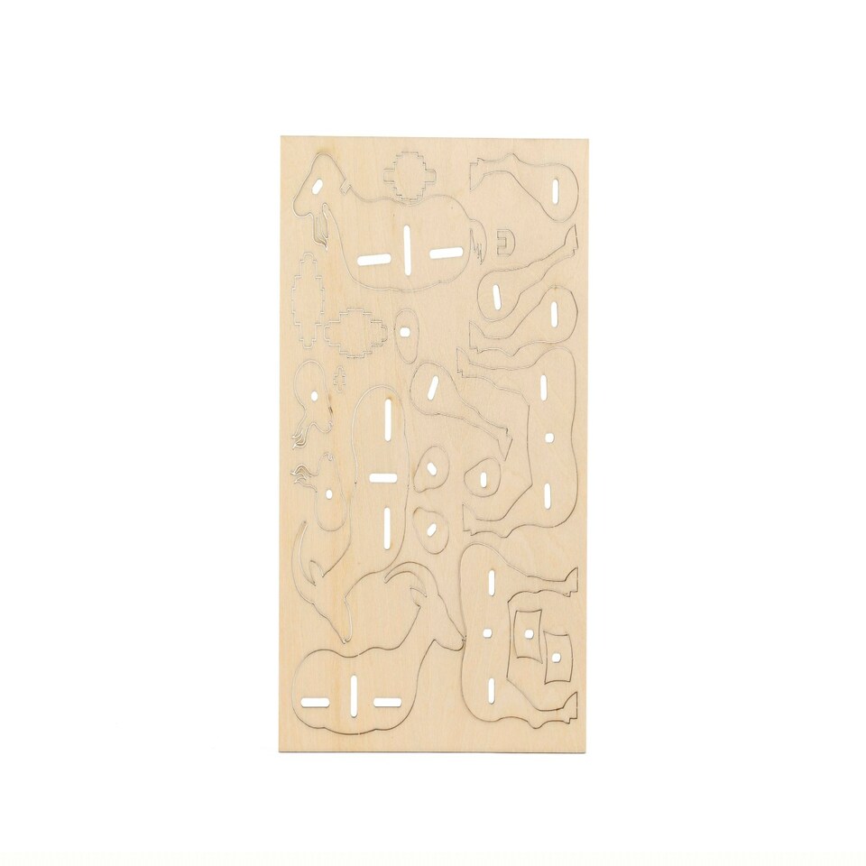 image 1 of Kikkerland 3D Wooden Goat Puzzle On The Farm