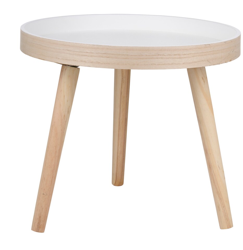 image 1 of 40cm Small Round Coffee Side Table | Brown | 1