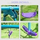image 6 of Outsunny Metal Swings Set w/ Seesaw, Adjustable Height, Purple