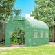 image 2 of Outsunny 3.5 x 2m Walk-In Polytunnel Greenhouse with Roll Up Door Windows Green