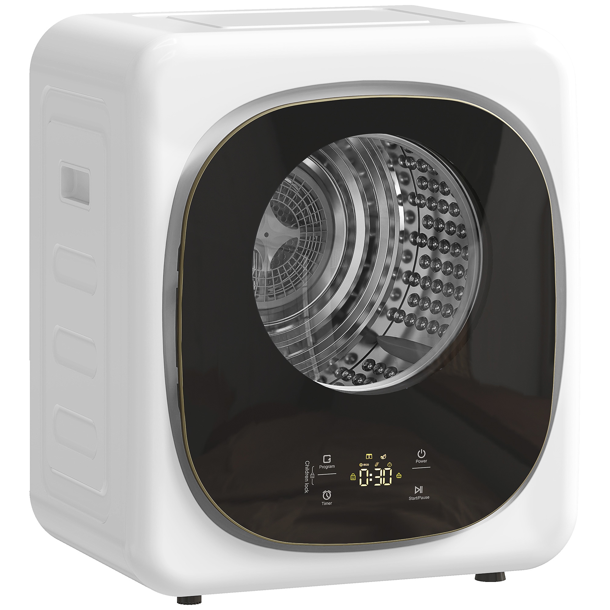 HOMCOM Compact Dryer Machine with 5 Modes, 4/2.5kg Small Tumble Dryer, White