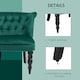 image 5 of HOMCOM Velvet Accent Chair Tufted Wingback Chair w/ Rubber Wood Legs Dark Green