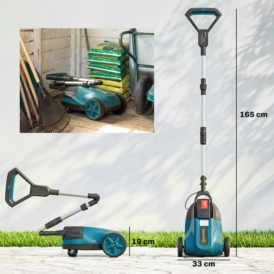 image 1 of Outsunny 18V Cordless Small Lawnmower with 2 x 4Ah Batteries & Charger