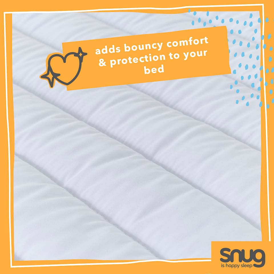 image 1 of Snug Brilliantly Bouncy Mattress Topper, Double | White | 1