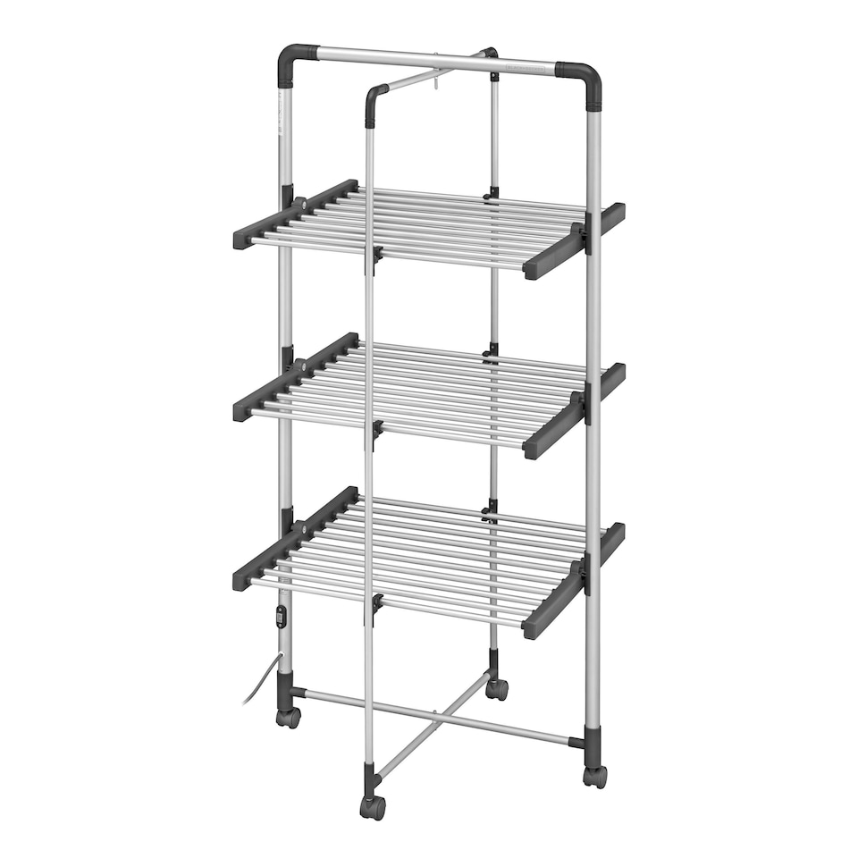 image 1 of BLACK+DECKER 63091 3-Tier Heated Clothes Airer with Cover & Wheels