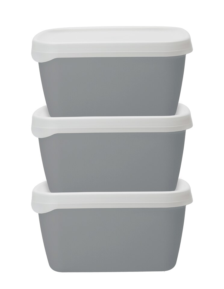 image 1 of Natural Elements 3pc Stackable Food Container Set 900ml