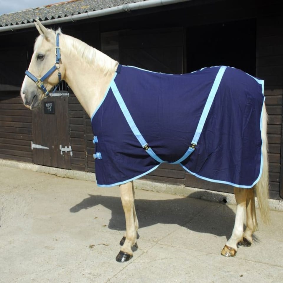 image 1 of Rhinegold Summer Sheet Blue | Colour: Navy Blue/Baby Blue
Size: 6ft 3