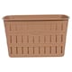 image 3 of 20L Plastic Bamboo Look Basket Laundry Clothes Storage Sorter Hamper with Handles | Multi | Cappuccino