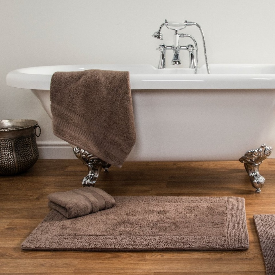 image 1 of Heavyweight Reversible Bath Mat Rug 53 x 85cm - Mocha