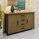 image 4 of Lowry 2 Door 4 Drawer Large Sideboard Driftwood Lacquered Solid Reclaimed Pine Brown