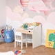 image 2 of HOMCOM Two-Piece Kids Desk and Chair Set Children Study Table w Storage | White