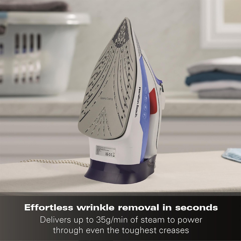 image 1 of Hamilton Beach Pro SteamMax Steam Iron - White/Blue
