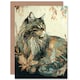 image 1 of Maine Coon Cat Lover Floral Patern Design Animal Greeting Card