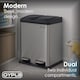 image 8 of 30L Stainless Steel Double Compartment Pedal Kitchen Waste Bin | Silver