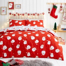 Fusion Happy Santa Duvet Cover Set Red